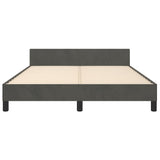 Bed Frame without Mattress Dark Grey 137x187 cm Double Velvet - Rear View