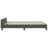 Bed Frame without Mattress Dark Grey 137x187 cm Double Velvet - Close-Up Angle