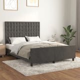 Bed Frame without Mattress Dark Grey 137x187 cm Double Velvet