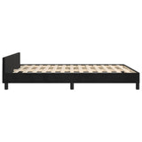 Bed Frame without Mattress Black 137x187 cm Double Velvet - Close-Up Angle