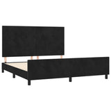 Bed Frame without Mattress Black 152x203 cm Queen Velvet