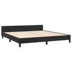 Bed Frame without Mattress Black 152x203 cm Queen Velvet