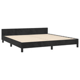 Bed Frame without Mattress Black 152x203 cm Queen Velvet - 45-Degree Angle