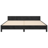 Bed Frame without Mattress Black 152x203 cm Queen Velvet - Rear View