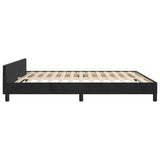Bed Frame without Mattress Black 152x203 cm Queen Velvet - Close-Up Angle