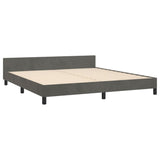 Bed Frame without Mattress Dark Grey 152x203 cm Queen Velvet - 45-Degree Angle