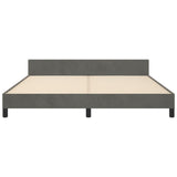 Bed Frame without Mattress Dark Grey 152x203 cm Queen Velvet
