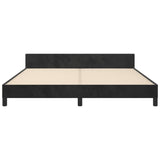 Bed Frame without Mattress Black 152x203 cm Queen Velvet - Rear View