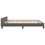 Bed Frame without Mattress Dark Grey 152x203 cm Queen Velvet - Close-Up Angle
