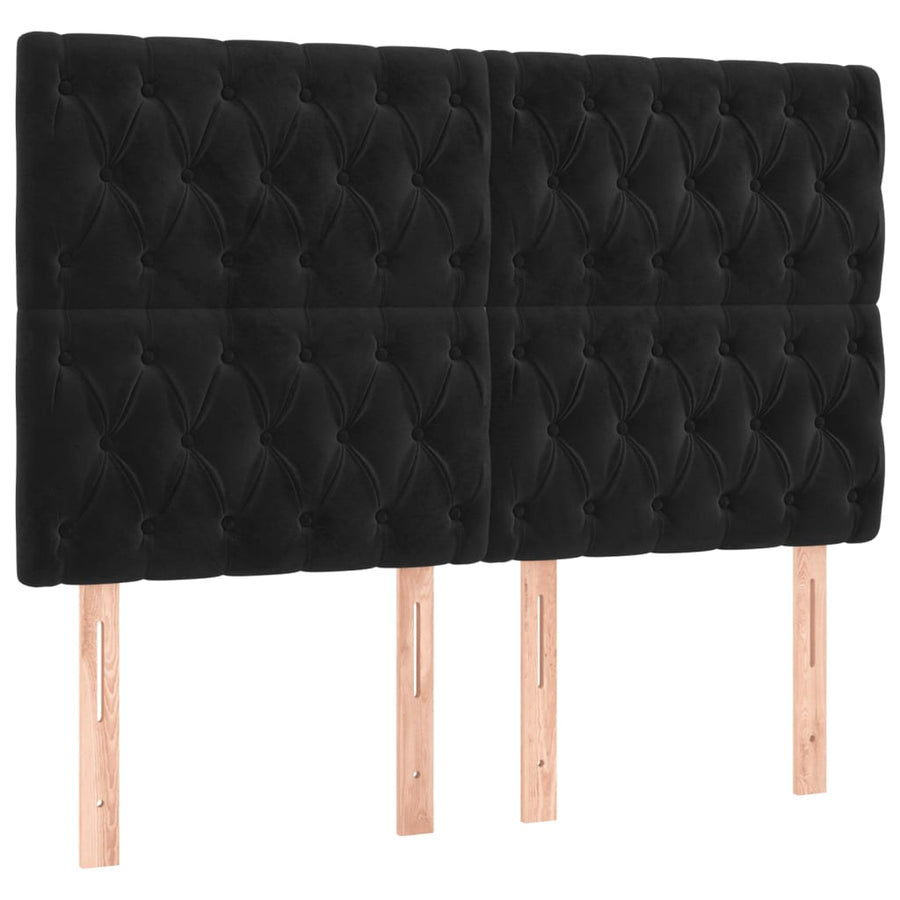 Bed Frame without Mattress Black 152x203 cm Queen Velvet
