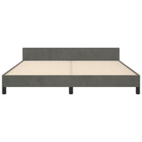 Bed Frame without Mattress Dark Grey 152x203 cm Queen Velvet