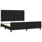 Bed Frame without Mattress Black 152x203 cm Queen Velvet - Top-Down View