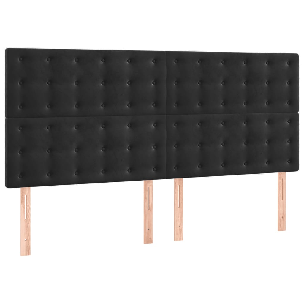 Bed Frame without Mattress Black 152x203 cm Queen Velvet
