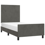 Bed Frame without Mattress Dark Grey 107x203 cm King Single Size Velvet