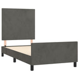 Bed Frame without Mattress Dark Grey 107x203 cm King Single Size Velvet - Top-Down View