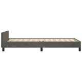 Bed Frame without Mattress Dark Grey 107x203 cm King Single Size Velvet - Close-Up Angle