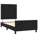 Bed Frame without Mattress Black 107x203 cm King Single Size Velvet - Top-Down View