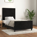 Bed Frame without Mattress Black 107x203 cm King Single Size Velvet