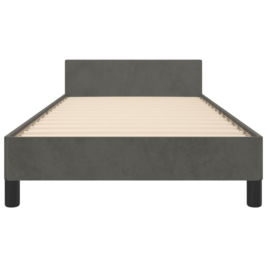 Bed Frame without Mattress Dark Grey 107x203 cm King Single Size Velvet