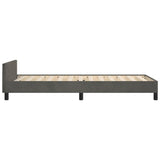 Bed Frame without Mattress Dark Grey 107x203 cm King Single Size Velvet - Close-Up Angle