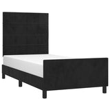 Bed Frame without Mattress Black 107x203 cm King Single Size Velvet - Side View