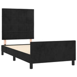 Bed Frame without Mattress Black 107x203 cm King Single Size Velvet - Top-Down View