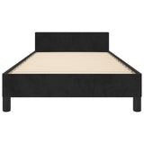 Bed Frame without Mattress Black 107x203 cm King Single Size Velvet - Rear View