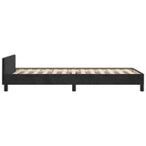 Bed Frame without Mattress Black 107x203 cm King Single Size Velvet - Close-Up Angle