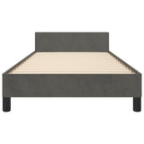 Bed Frame without Mattress Dark Grey 107x203 cm King Single Size Velvet - Rear View