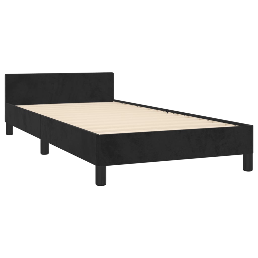 Bed Frame without Mattress Black 107x203 cm King Single Size Velvet