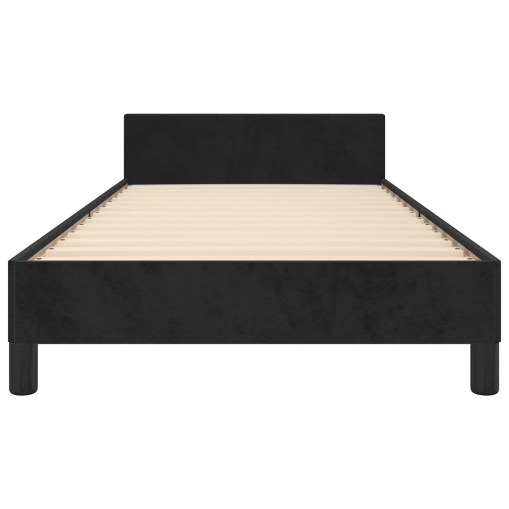 Bed Frame without Mattress Black 107x203 cm King Single Size Velvet
