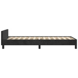 Bed Frame without Mattress Black 107x203 cm King Single Size Velvet - Close-Up Angle