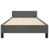 Bed Frame without Mattress Dark Grey 107x203 cm King Single Size Velvet - Rear View