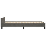Bed Frame without Mattress Dark Grey 107x203 cm King Single Size Velvet - Close-Up Angle