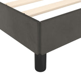 Bed Frame without Mattress Dark Grey 107x203 cm King Single Size Velvet - Low Angle