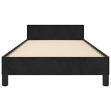 Bed Frame without Mattress Black 107x203 cm King Single Size Velvet - Rear View