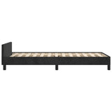 Bed Frame without Mattress Black 107x203 cm King Single Size Velvet - Close-Up Angle