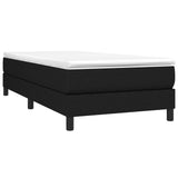 Box Spring Bed with Mattress Black 106x203 cm King Single Size Fabric - Front View