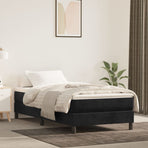 Box Spring Bed with Mattress Black 107x203 cm King Single Velvet
