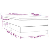 Box Spring Bed with Mattress Black 106x203 cm King Single Size Velvet - Extra Image