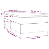 Box Spring Bed with Mattress Black 106x203 cm King Single Size Velvet - Extra Image