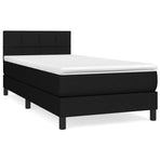Box Spring Bed with Mattress Black 107x203 cm King Single Fabric