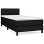 Box Spring Bed with Mattress Black 107x203 cm King Single Fabric