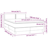 Box Spring Bed with Mattress Dark Grey 137x187 cm Double Size Fabric - Extra Image