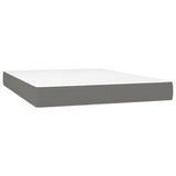 Box Spring Bed with Mattress Dark Grey 137x187 cm Double Size Fabric - 45-Degree Angle