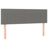 Box Spring Bed with Mattress Dark Grey 137x187 cm Double Size Fabric - Close-Up Angle