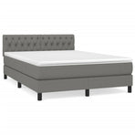 Box Spring Bed with Mattress Dark Grey 137x190 cm Full Fabric