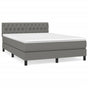 Box Spring Bed with Mattress Dark Grey 137x190 cm Full Fabric