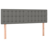 Box Spring Bed with Mattress Dark Grey 137x187 cm Double Size Fabric - Close-Up Angle