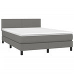 Box Spring Bed with Mattress Dark Grey 152x203 cm Queen Fabric